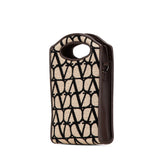 ヴァレンティノ トワル イコノグラフ ハンドバッグ ショルダーバッグ 2WAY ベージュ ブラウン コットン レザー レディース VALENTINO 【中古】